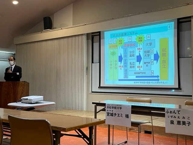 子どもコミュニケーション学科 山田達夫教授 3年宮城チエミさんが「進路について語る会」で講演を行います – 浜松学院大学